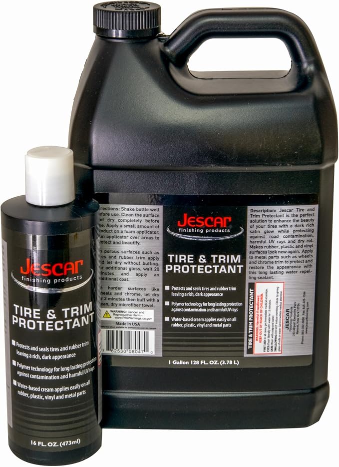 Jescar Tire & Trim Protectant - 16oz - Long-Lasting UV Protection for Tires, Trim, and Vinyl – Restores Shine, Prevents Fading, and Repels Dirt – Easy Application, Professional-Grade