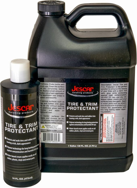 Jescar Tire & Trim Protectant - 16oz - Long-Lasting UV Protection for Tires, Trim, and Vinyl – Restores Shine, Prevents Fading, and Repels Dirt – Easy Application, Professional-Grade