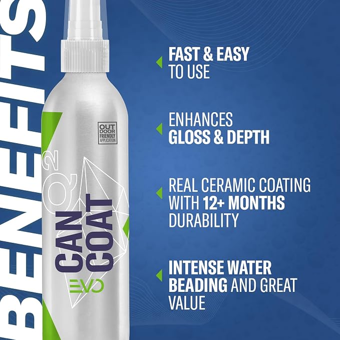 GYEON CanCoat EVO Spray Ceramic Coating DIY grade water beading gloss protection multi-surface auto detail trim wheels glass vinyl safe application easy use interior exterior sealant layer