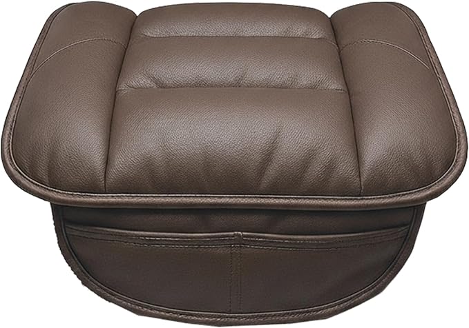 CORRIDOR Genuine Leather Seat Cushion for Car - Handmade - Relieve Hip, Pressure and Sciatica Pain - Ideal for Lower Back Pain - for Office Chair and Car Seat (Coffee Brown, Cushion)