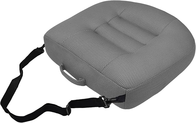 Car Booster Bandage Seat Cushion for Short Adults Thick Breathable Mesh Height Adjustable for Driving, Office & Home Use Universal Fit for Cars, Trucks & Wheelchairs 15.7"x15.7"x4.7"-Gray