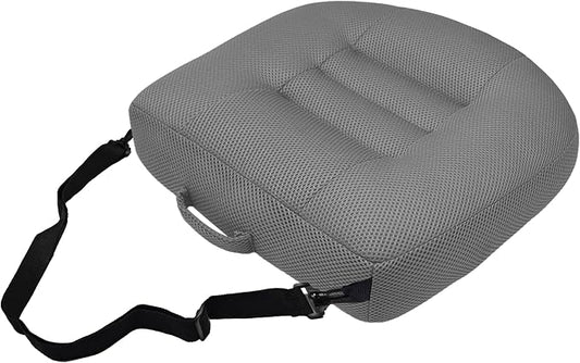 Car Booster Bandage Seat Cushion for Short Adults Thick Breathable Mesh Height Adjustable for Driving, Office & Home Use Universal Fit for Cars, Trucks & Wheelchairs 15.7"x15.7"x4.7"-Gray