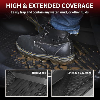LASFIT Front Mats Fit for Tacoma 2016-2023 (Only Fit Auto Tran & 1st Row), Custom Fit All Weather Protection Durable TPE Floor Liners for 2024 2025 2026 Tacoma Accessories Front 1st Row Row Car Mats