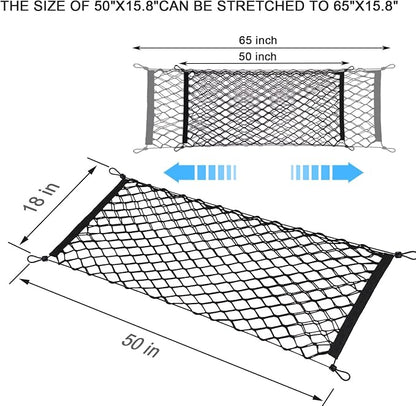 BAILALIBO Cargo Net for Pickup Truck Bed, Adjustable Accessories for Storage Secure Nets, Stretchable Tailgate Net with Hook, Compatible for Chevy Silverado Ford LTZ WT LS F150 F250 (50x18 Inch)