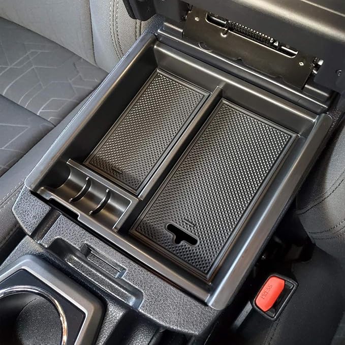 JKCOVER Center Console Accessory Organizer Compatible with Toyota Tacoma 2016 2017 2018 2019 2020 2021 2022 2023, ABS Material Box Insert Tray (Black trim)