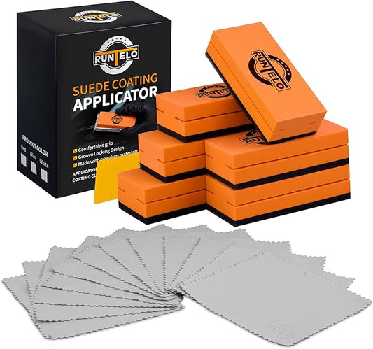 6PCS Ceramic Applicator Sponge Blocks with Suede Coating & Ergonomic Grip – Premium Car Detailing Kit for Ceramic Coating, Nano Coat, Wax & Paint Protection – Reusable & Scratch-Free Design