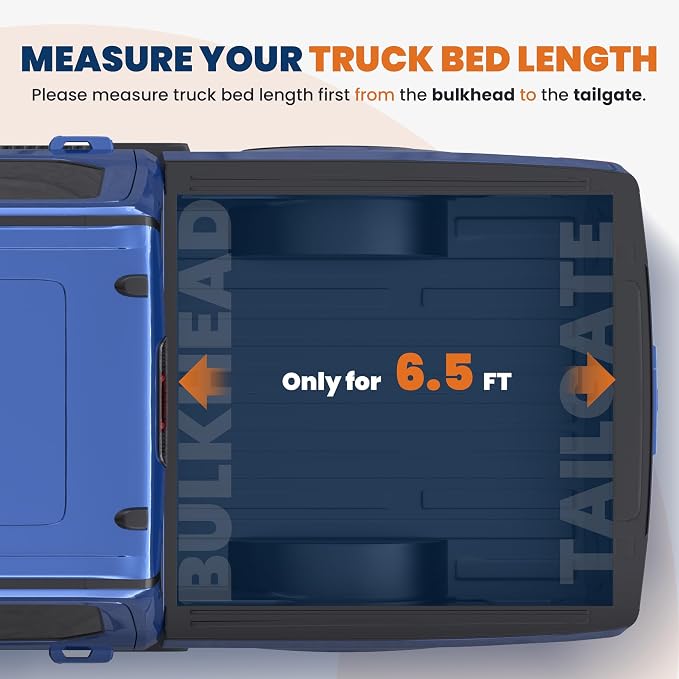 KUIPERAUTO 6.5 FT Quad 4-Fold Soft Folding Truck Tonneau Cover Compatible with Ford F150 F-150 (Excl. 2004 Heritage) 2004 2005 2006 2007 2008 Fleetside Four Fold On Top Truck Bed Cover 78.8Inch