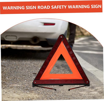 MAGICLULU 3pcs Roadside Warning Triangle Sign Kit Reflective Emergency Warning Signs for Vehicles Design for Easy Storage Stable Base for Night