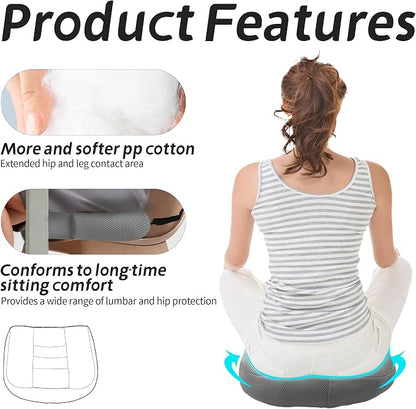 Car Booster Bandage Seat Cushion for Short Adults Thick Breathable Mesh Height Adjustable for Driving, Office & Home Use Universal Fit for Cars, Trucks & Wheelchairs 15.7"x15.7"x4.7"-Gray