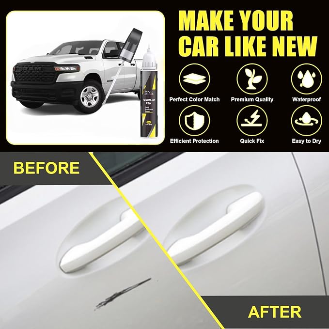 XNA Night Edge Blue(PCA/VCA) for Dodge Ram Touch Up Paint, 2 in 1 Car Scratch Remover with Pen Tip and Brush, Exact Color-Matched for Car Paint Scratch Repair, Quick & Easy Fix Chips and Nicks