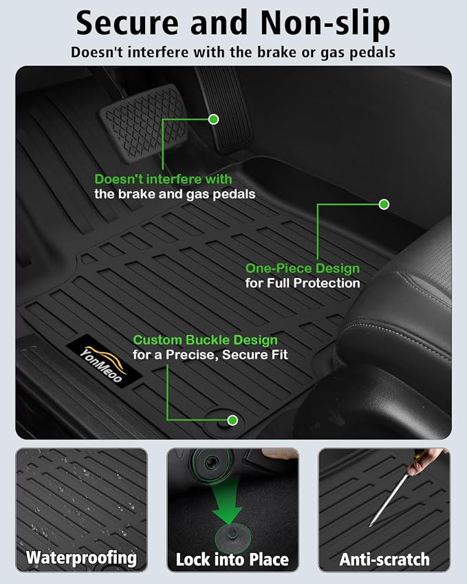 Floor Mats & Cargo Mat & Backrest Mat Custom for Toyota RAV4 Hybrid 2026 (Not for Cargo Area with Subwoofer) (Not for Phev), Door Sill Guards, All Weather TPE Floor Liners for RAV-4 2026 Accessories