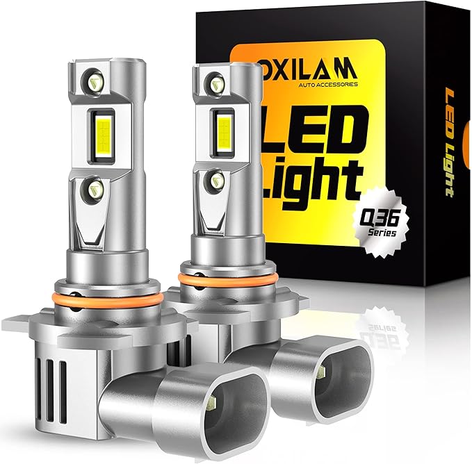 OXILAM 9012 LED Bulb HIR2 Bulbs, 11X Brighter, IP68 Waterproof, 1:1 Mini Size as Halogen, 60000H Lifespan, No Flicker, 99% Compatibility, Pack of 2