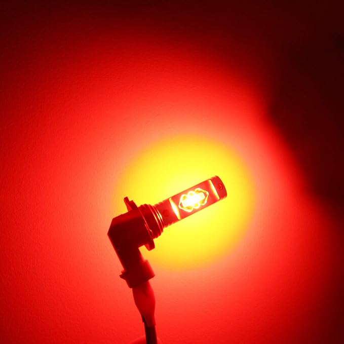 Alla Lighting 3800lm PGJ13 Base 889 881 LED Fog Light Bulbs, Red Xtreme Super Bright H28 886 888 894 896 898 ETI-SMD Replacement