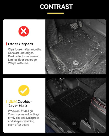 3W Floor Mats & Cargo Liner & Carpets Fit for 2021-2024 2025 Ford Bronco 4 Door, All Weather TPE Custom Fit Floor Liner and Trunk Mat Full Set Car Mats (Not for Bronco Sport & Rubberized Floor)