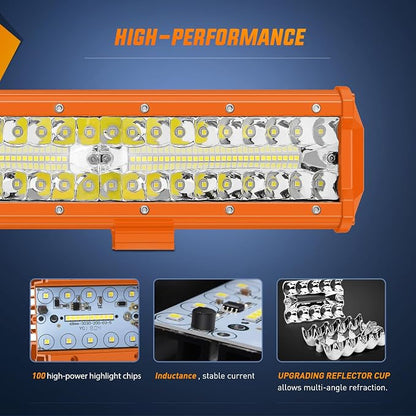Nilight LED Light Bar 12Inch 300W Flood Spot Combo Triple Row Driving Lamp Roof Bumper Off Road Work Lights for Van Camper Wagon Car Pickup Golf Cart ATV UTV SUV Truck Boat 4x4