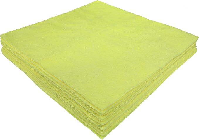 CleanAide Ultrasonic-Cut 300 GSM Microfiber Cleaning Towels, Lint-Free, Scratch-Free, Highly Absorbent, Durable & Reusable with Label-Free Edges for Auto, Home & Commercial Use, 14" x 14", 12-Pack,