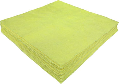 CleanAide Ultrasonic-Cut 300 GSM Microfiber Cleaning Towels, Lint-Free, Scratch-Free, Highly Absorbent, Durable & Reusable with Label-Free Edges for Auto, Home & Commercial Use, 14" x 14", 12-Pack,