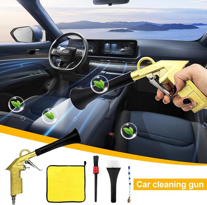 QZQUFJ Air Compressor for Car Detailing Detailing Tool, High Pressure Air Gun Dry Cleaning Tool Kit, Air Gun, Car Clean Gun, Cleaning Gun, for Car Dry Cleaning