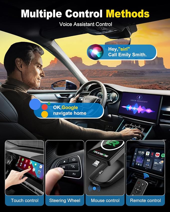 2026 Wireless CarPlay Adapter & Android Auto Wireless Adapter，Magic Box Upgrade Edition (Built-in Cooling Fan), Stream Netflix, YouTube, for Cars with OEM Wired CarPlay/Android Auto
