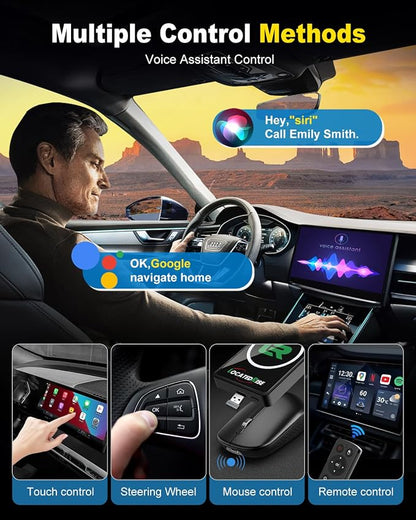 2026 Wireless CarPlay Adapter & Android Auto Wireless Adapter，Magic Box Upgrade Edition (Built-in Cooling Fan), Stream Netflix, YouTube, for Cars with OEM Wired CarPlay/Android Auto