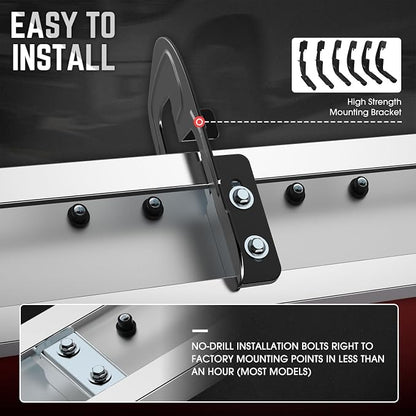 DNA Motoring 6 Inch Running Boards Compatible with 07-18 Chevy Silverado/GMC Sierra 1500 07-19 2500HD 3500HD Extended Cab, Stainless Steel Side Steps Nerf Rails Bars, Bulldog Textured, STEPB-DS-0005