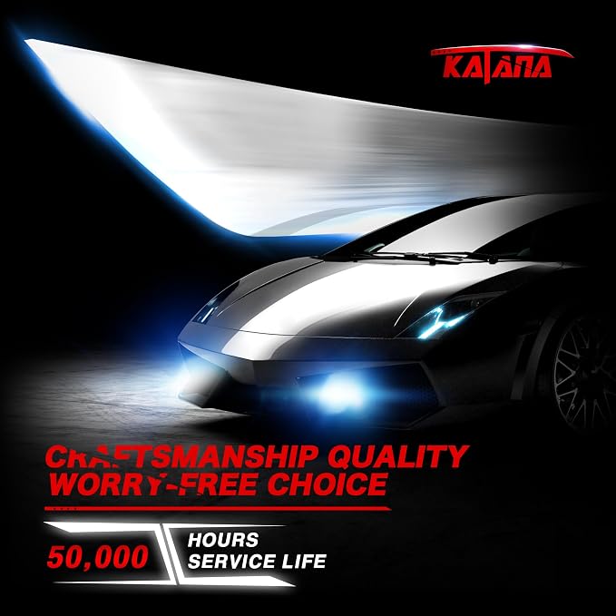 KATANA H13 Light Bulb. 9008 Bulb 400% Brightness Super Bright 70W 6500K White Mini Size Plug and Play Fog Bulb of 2