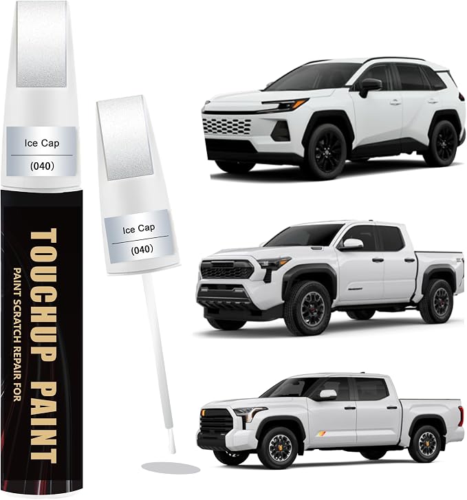 Ice Cap/Super White(040) Car Paint Touch Up Pen Compatible with Toyota, 2-In-1 Color Accurate Touch Up Car Scratch Repair Paint Match Toyota Series Automotive Scratch Remover for Nicks & Chips Repair