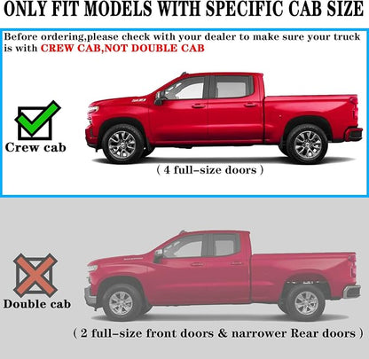 COMNOVA 6 Inch Running Boards Compatible with 2007-2021 Toyota Tundra Crew Max, Running Boards & Steps for Tundra (did not fit 2022-2026), Black Side Steps, Carbon Steel Nerf Bars Step Bars.