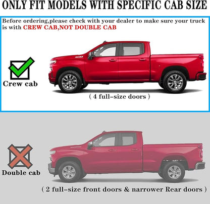 COMNOVA 6.5”Side Steps Running Boards Compatible with 2007-2018 Chevy Silverado/Gmc Sierra 1500(Include 2019 1500 Ld)&2017-2019 2500HD 3500HD. Step Bars Running Boards for Silverado Crew Cab.