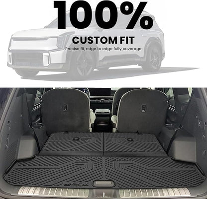 LASFIT Floor Mats & Cargo Mats for KIA EV9 2026 2025 2024 (Only Fit for 7-Seats), All Weather TPE Custom Fit Kia EV9 2024-2026 Full Set Car Accessories Floor Liners