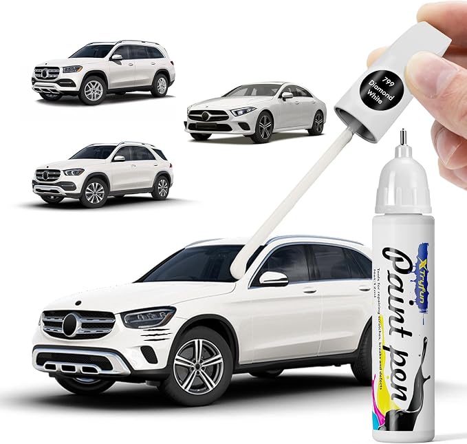 799 Diamond White Touch Up Paint Compatible with Mercedes Benz, DIY Car Paint Scratch Repair, Quick & Easy Fix Automotive Scratch Repair for C/E/S/G/CLA/CLE/GLA/GLB/GLC/GLE/GLS/EQB/EQE