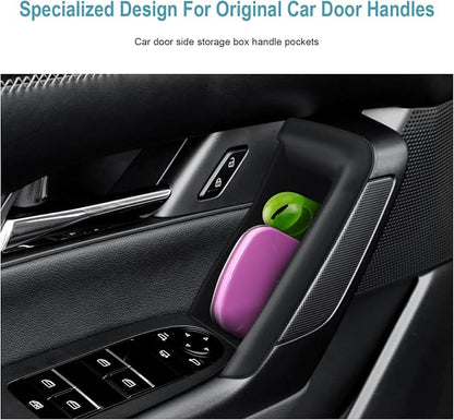 CDEFG 4Pcs for 2025 2026 Mazda CX-50 Center Console Organizer Tray Door Handle Pockets Trash Can Storage Box for 2023 2024 2025 2026 Mazda CX50 Accessories 4-Doors Trash Bin Storage Case TPE Material