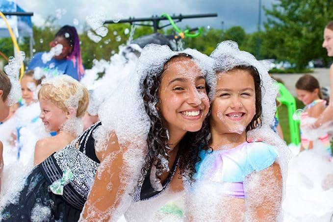 LANGXUN 2026 Upgrade Foam Machine for Party, 1200W High Power Foam Maker Cannon Bubble Machine, Outdoor Summer Pool Party Water Toys for Birthdays Hoilday Celebrations and Backyard Events