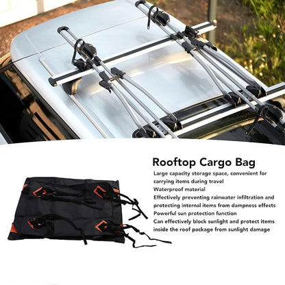 Durable Car Rooftop Cargo Carrier Bag, Universal Fit for All Vehicles with or Without Rack, Includes Non-Slip Mat, Luggage Lock, 4 Door Hooks, Storage Bag