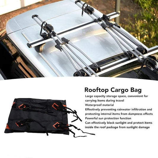 Durable Car Rooftop Cargo Carrier Bag, Universal Fit for All Vehicles with or Without Rack, Includes Non-Slip Mat, Luggage Lock, 4 Door Hooks, Storage Bag