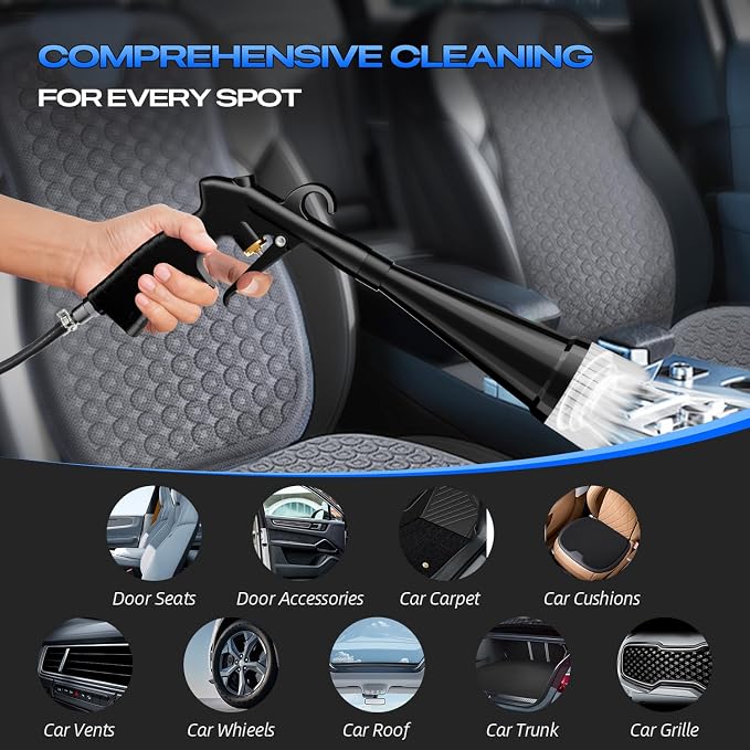 Detailing Car Cleaning Gun Interior Dryer Air Blow Gun, High Pressure Blower Gun, Car Detailing Tools for Quickly Blowing Out Dirt and DustWorking with Air