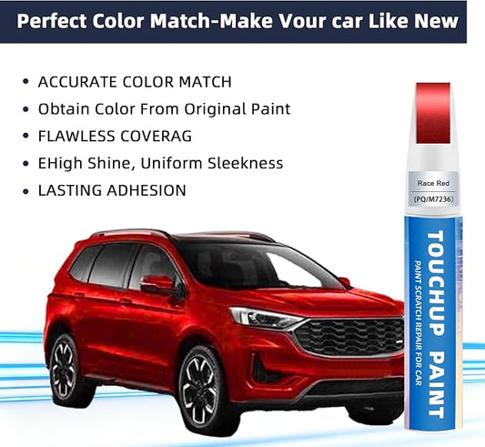 Race Red(PQ/M7236) Touch Up Paint Compatible with Ford 2-in-1 Car Scratch Repair Pen for Rock Chips, Door Scratches&Paint Nicks Exact Color Match Quick Dry DIY Fix for F-150 Explorer
