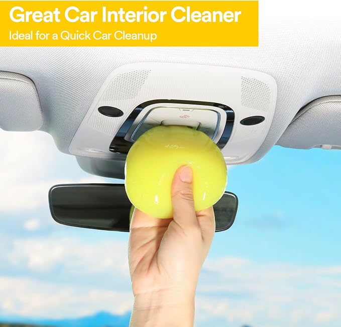 PULIDIKI Car Cleaning Gel Detailing Kit Clean Putty Gel Reusable Auto Detail Tools Car Slime Cleaner Cleaning Supplies, Dust Remover Gifts for Men Women Yellow