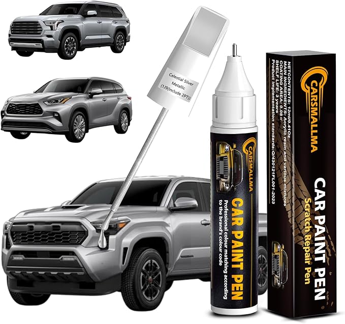 Car Touch Up Paint(1J9/2PT Celestial Silver Metallic) for Toyota, Color Accurate Car Scratch Repair Remover Pen,Automotive Paint Quick & Easy to fix vehicle Chips and Nicks Scuff