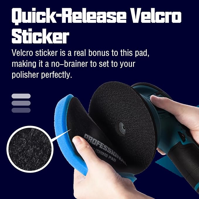 Buffing Pads Esponja para Pulir Carros, 3Pcs Polishing Pad 5.5 Inch Face for 125mm Backing Plate Compound Buffing Sponge for Car Buffer Polisher Compounding, Polishing and Waxing