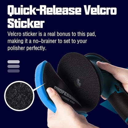 Buffing Pads Esponja para Pulir Carros, 3Pcs Polishing Pad 5.5 Inch Face for 125mm Backing Plate Compound Buffing Sponge for Car Buffer Polisher Compounding, Polishing and Waxing