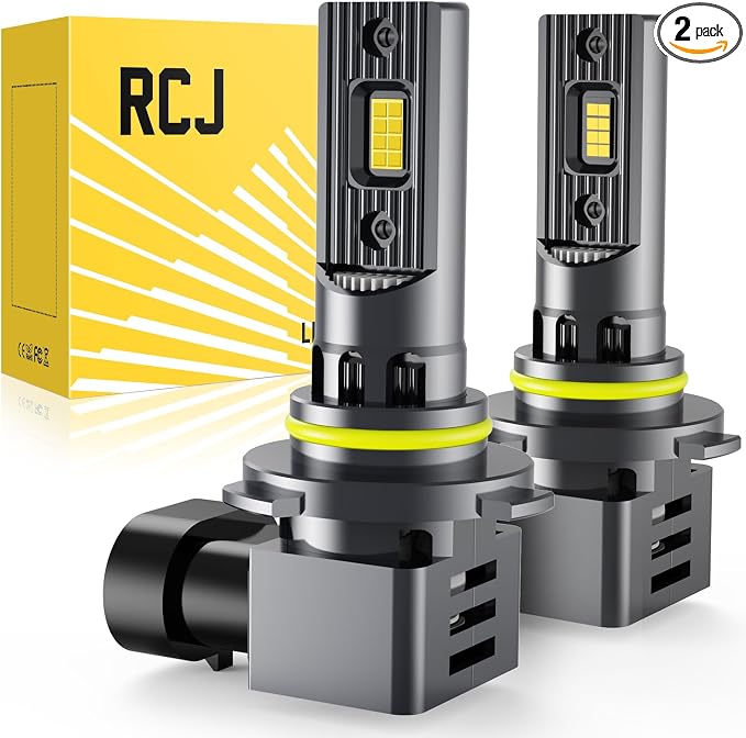 RCJ 9005 LED Bulbs, HB3 Bulbs 100W 30000LM Super Bright Bulb with Cooling Fan, 6000K Cool White Fog Lights, Plug and Play, Pack of 2