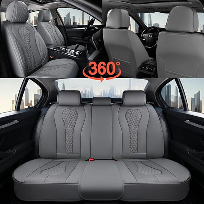 Coverado Car Seat Covers, Gray Seat Covers Full Set, Auto Seat Cover 5 Seats, Car Seat Cushion, Car Seat Covers Front Seats Back Seat Covers, Seat Cover Car Seat Protector Universal Fit Most Cars