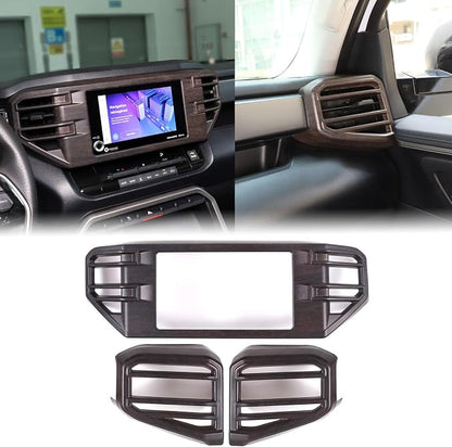 Car Center Console Air Conditioning Outlet Trim Cover Kit Compatible with Toyota Tundra/Sequoia 2022-2026, Dashboard Side A/C Vent Panel Decorative Frame Protector ABS Accessories, For 8-inch Screen