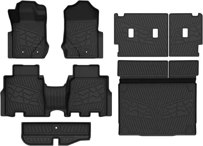 LASFIT Floor Mats & Cargo Liner Set for Ford Bronco 4-Door 2021-2026, Full Covrage Floor Liners + Cargo Mat + Backrest Mats + Underfloor Storage Mat, Heavy Duty All Weather TPE Interior Protection