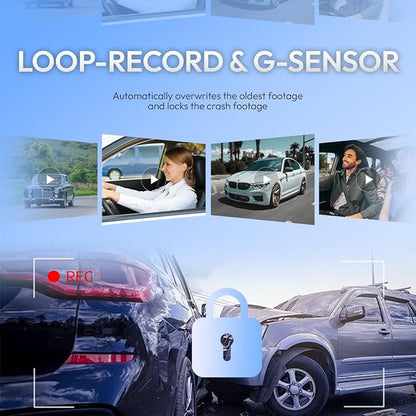 Dual Channel 4K & Rear 1080P Dash cam for Honda Civic 22-26(Black), Type R Sport LX EX Touring,Easy Installation,OEM-Style,Collision Detection,Loop Recording,WiFi & App,128G Card