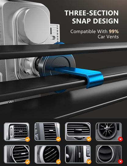JOYMASS Wireless Car Charger, Phone Holders for Your Car, 15W Auto Clamping Phone Mount Car Accessories for iPhone 16 15 14 13 12 Mini Pro Max, Samsung Galaxy S24 Ultra S23 S22+ Note 20, etc - Silver