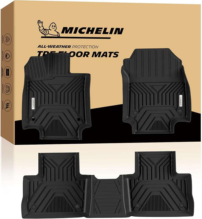 Michelin Vehicle Mats, All-Weather TPE Custom Fit Liner for 2019-2025 Toyota RAV4 Gas, Not Fit Hybrid or 2026, Elite