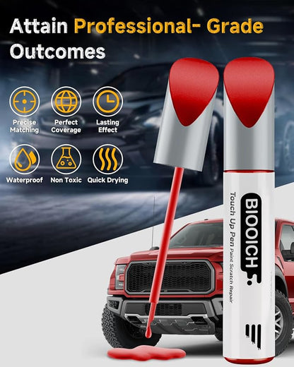 Touch Up Paint Pen Exact Color Match Car Chip and Scratch Repair (for Ford, Race Red(PQ))