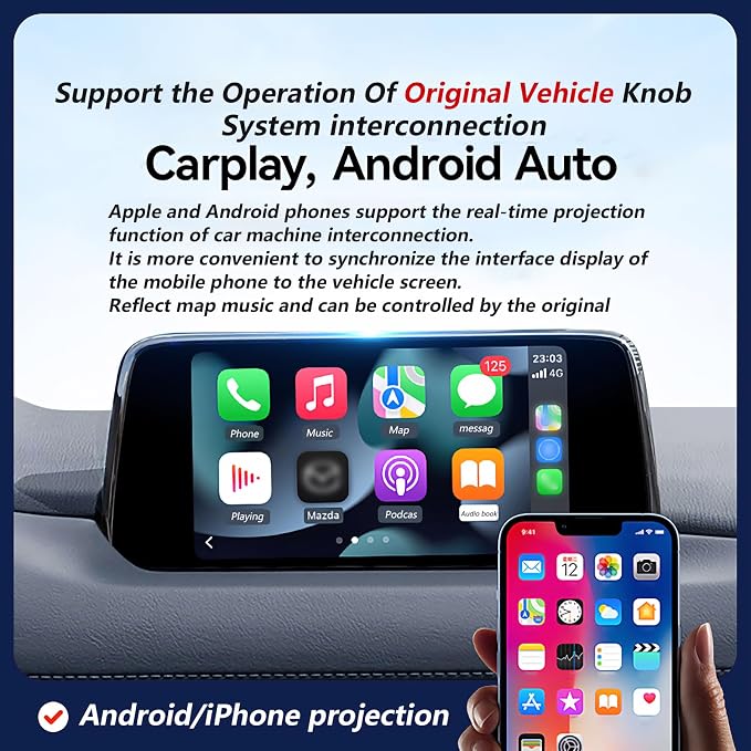 Mazda CarPlay and Android Auto Retrofit Kit, TK78-66-9U0C USB Hub Adapter for MZD Connect System, Compatible with Mazda3 2014-2018, CX-5 2015-2020, Mazda 2/6, CX-3/CX-8 2016-2019, CX-9/MX-5 2016-2020